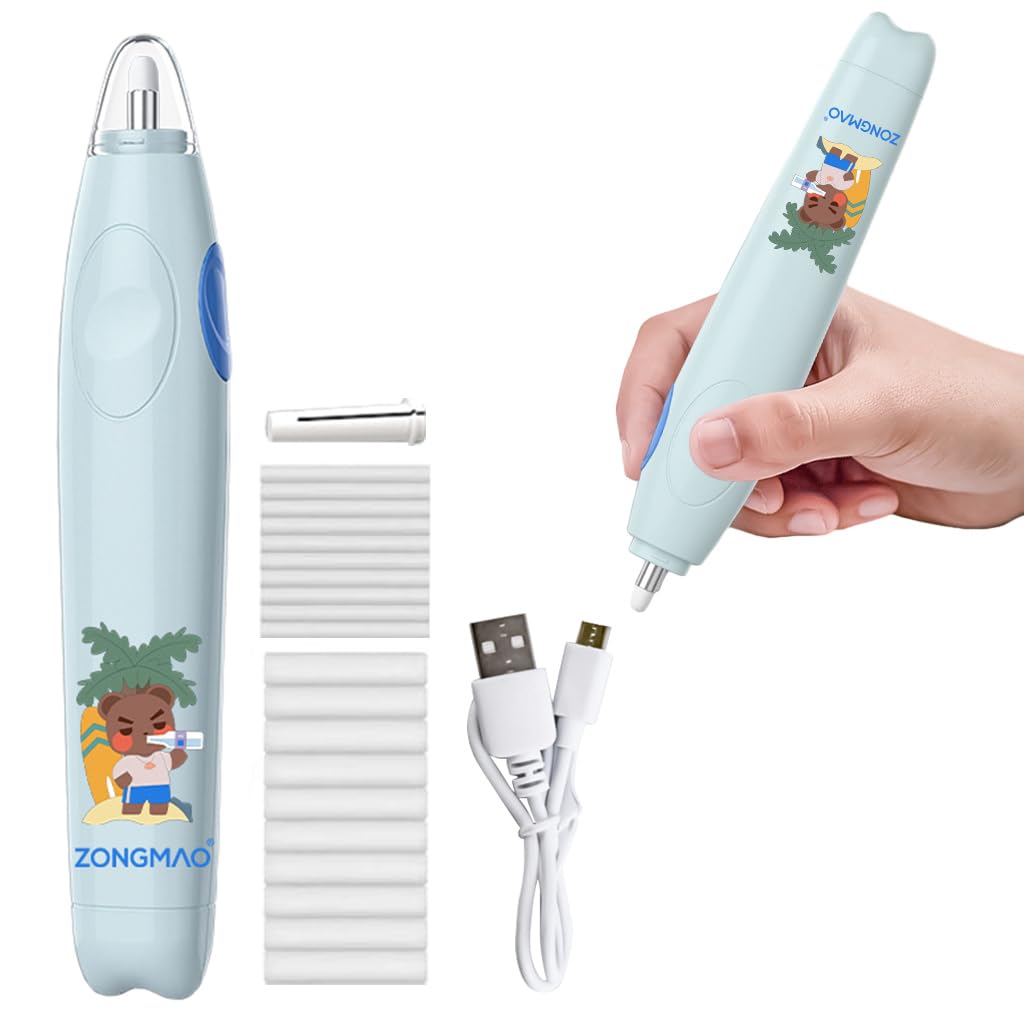 HASTHIP USB Rechargeable Electric Eraser Pen with 20 Refills - 30 Days Long Work Duration Electric Eraser for Students & Artists, Cartoon Design, Ideal for Drawing & Sketching HASTHIP USB Rechargeable Electric Eraser Pen with 20 Refills - 30 Days Long Work Duration Electric Eraser for Students & Artists, Cartoon Design, Ideal for Drawing & Sketching